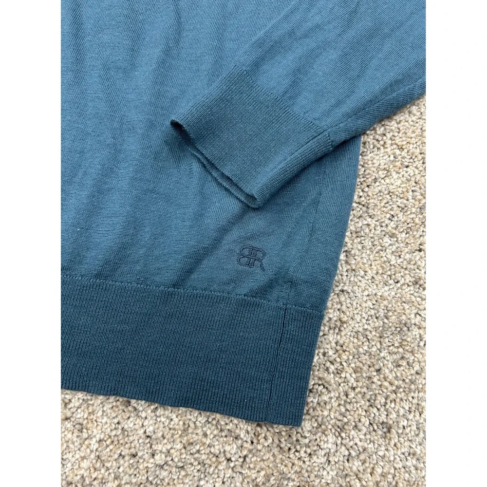 Banana Republic Mens Merino Wool Crewneck Sweater Teal Blue Large #0678
